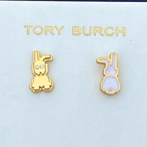 NWOT Tory Burch Bunny Mismatch Stud Earrings
